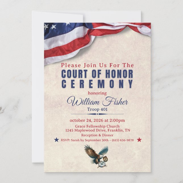 Scout Achievement Ceremony Invitation Inbjudningar (Framsida)