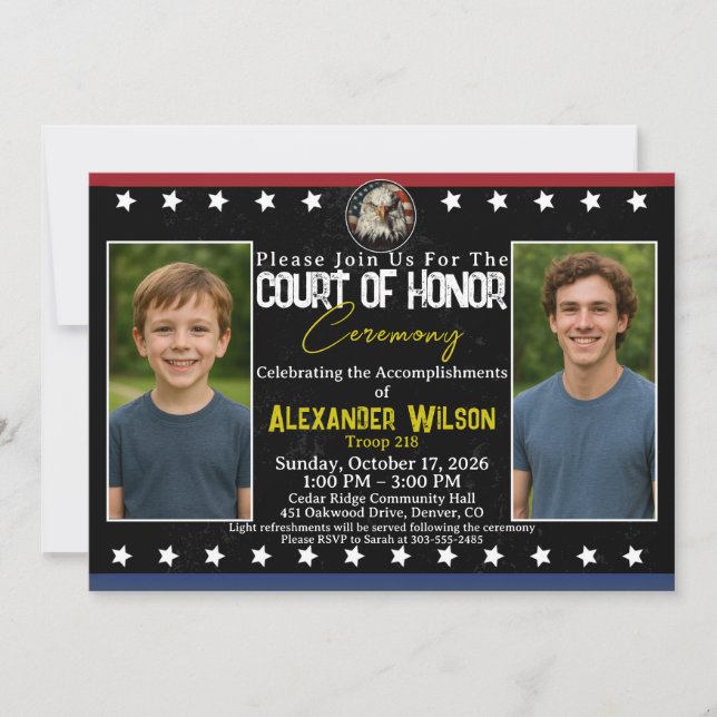 Scout Achievement Ceremony Invitation with Photos Inbjudningar (Framsida)