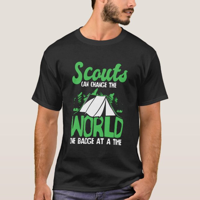 Scout Badge Uniform Nature Wilderness Scouting T Shirt (Framsida)