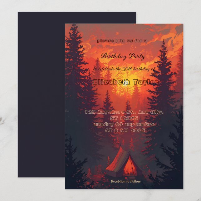 scout campingfestfirande inbjudningar (Fram/baksida)