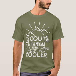 Scout Grandma Unge Leader Boy Camping Hiking T Shirt