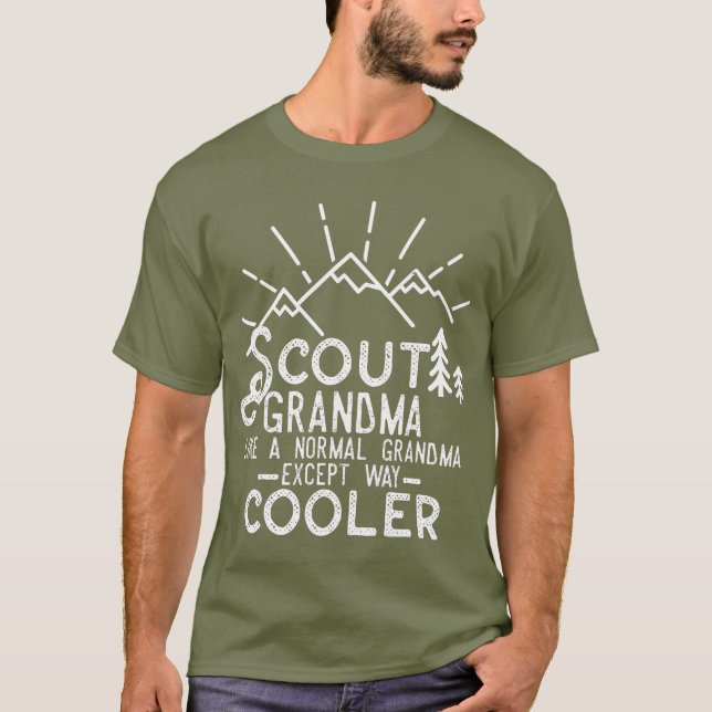 Scout Grandma Unge Leader Boy Camping Hiking T Shirt (Framsida)