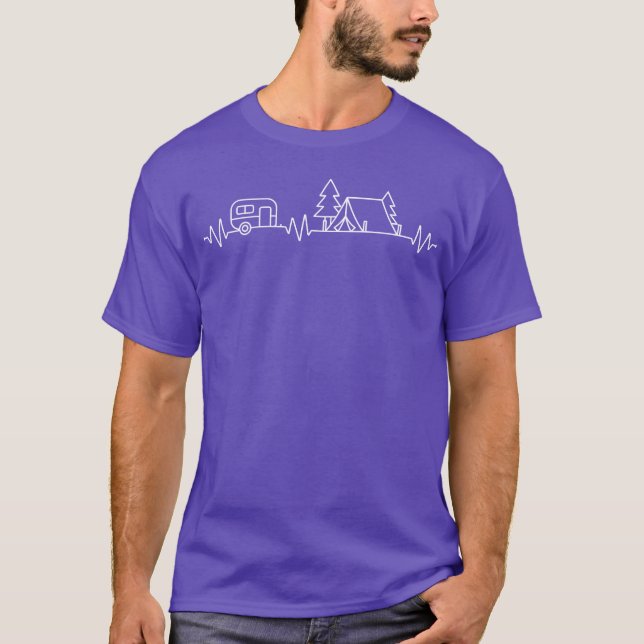 Scout Heartbeat Camping Älskare Kläder vänner T Shirt (Framsida)