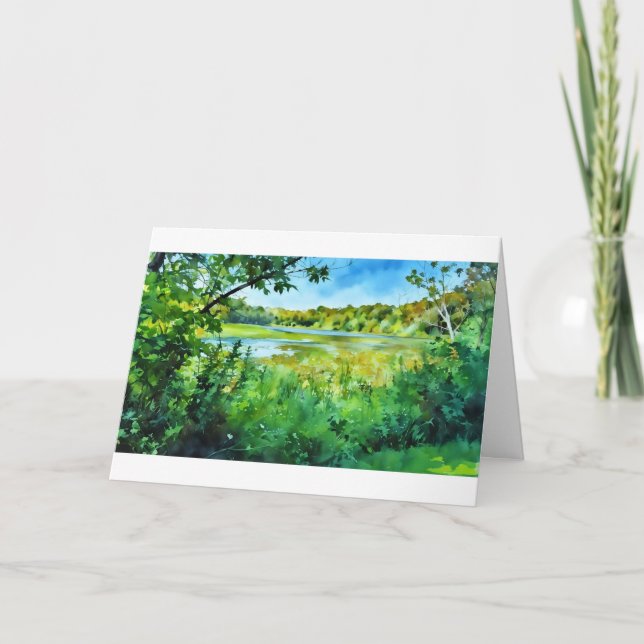 Scout Lake in Spring, Greendale, WI note card   Kort (Framsida)