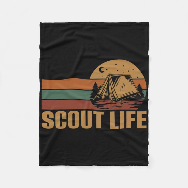 Scout Life Camping Leader Hiking Outdoor Scouting  Fleecefilt (Framsidan)
