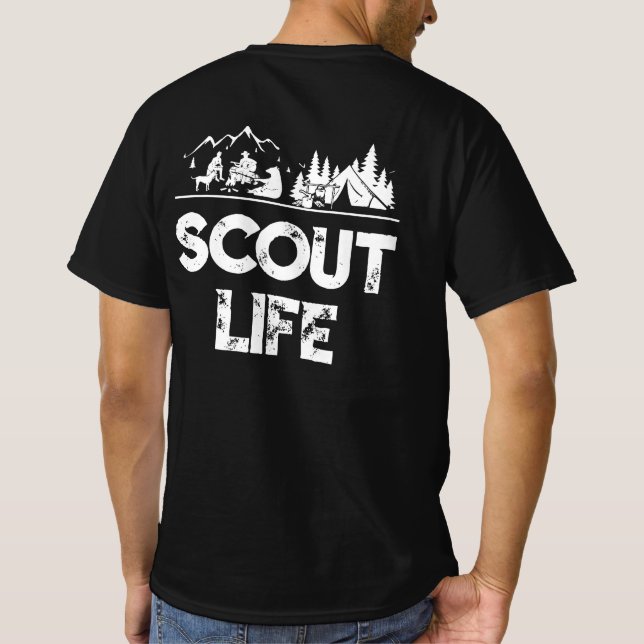 Scout Life Scouting Älskare-gåvor som höjer Lyckli T Shirt (Baksida)