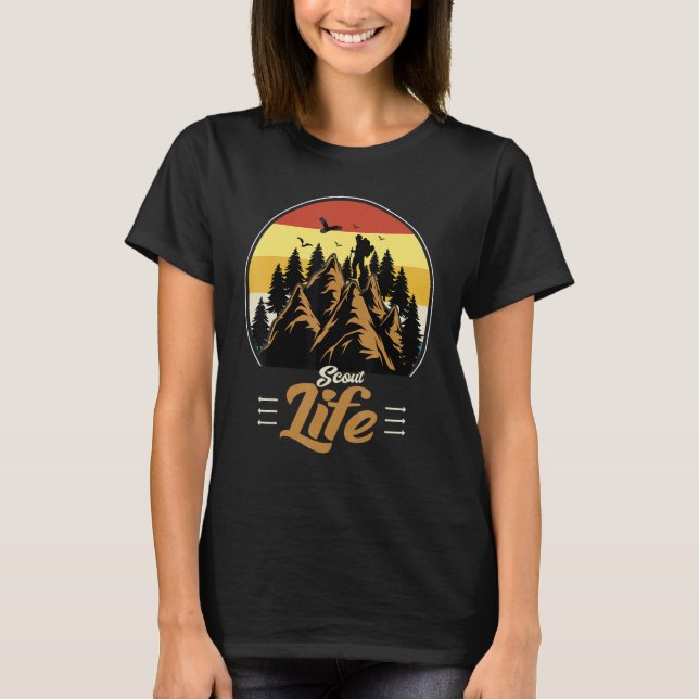 Scout Life Scouting Lovers Gifts Hiking Happy Camp T Shirt (Framsida)