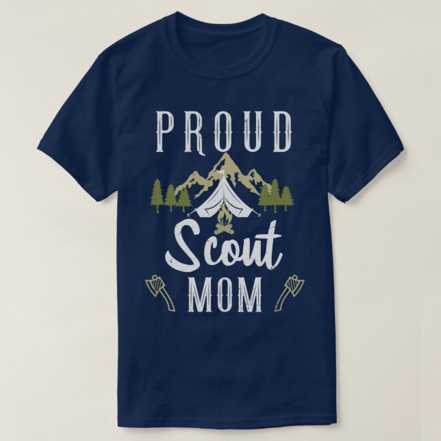 Scout Mamma Proud Unge Camping Boy utomhus Leader  T Shirt (Design framsida)