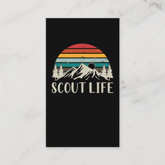 Scout Natature Forest Mountain Camper Äventyr Visitkort (Framsida)