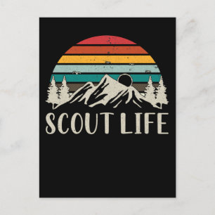 Scout Natur Skog Berg Camper Äventyr Vykort