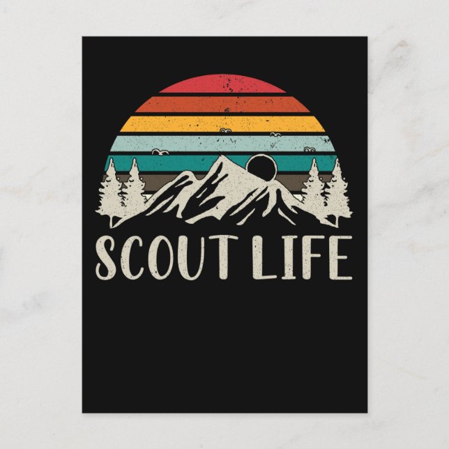 Scout Natur Skog Berg Camper Äventyr Vykort (Framsida)