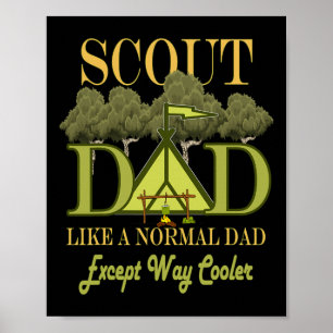 Scout Pappa Leader Camping Scouting För manar Far Poster