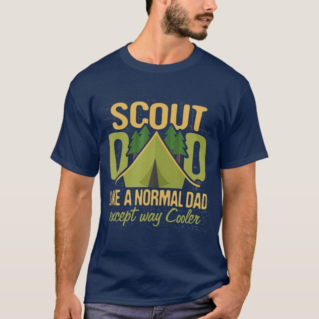 Scout Pappa Unge Leader Boy Camping Scouop Troop T Shirt (Framsida)