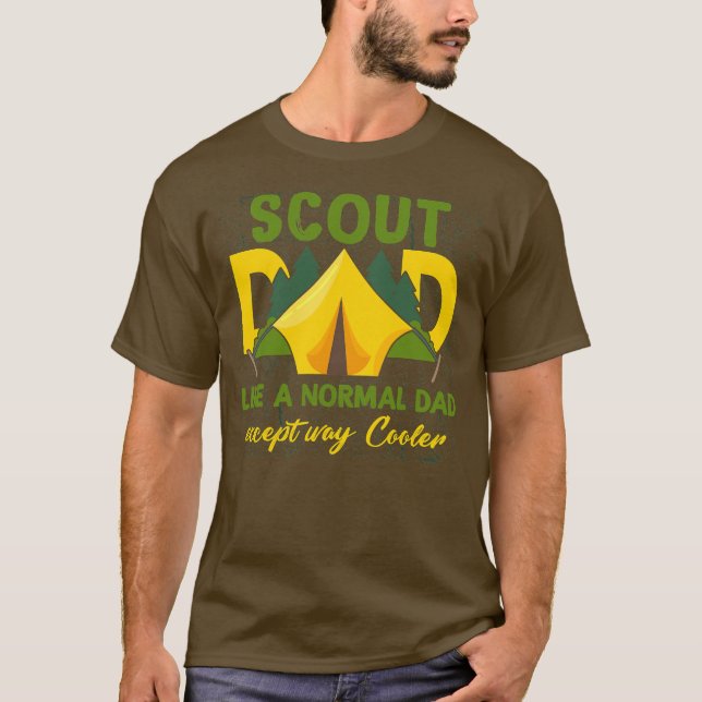 Scout Pappa Unge Leader Boy Camping Scouop Troop T Shirt (Framsida)
