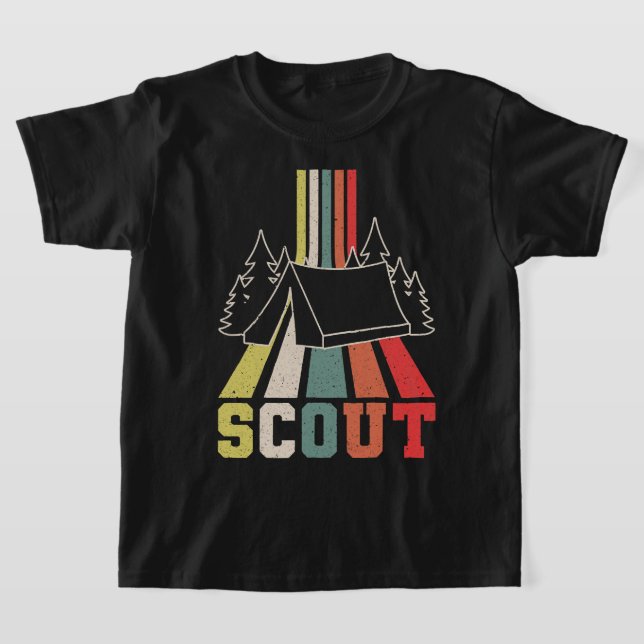 Scout Retro Tält T Shirt (Laydown)