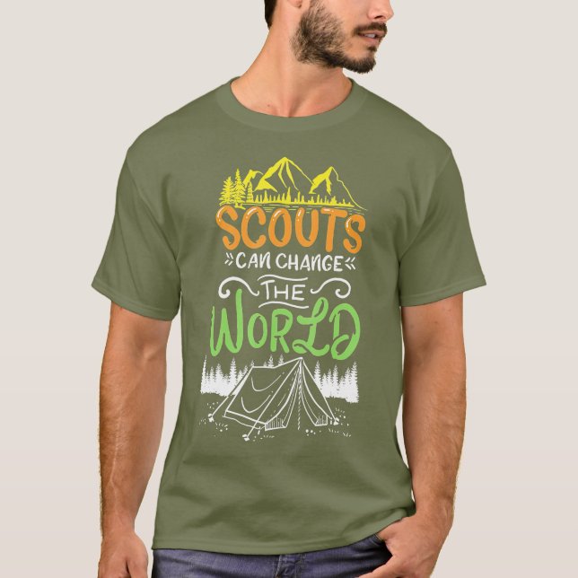 Scout-sccouts Camp Mountains T Shirt (Framsida)