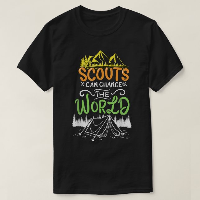 Scout Spjälkarläger Bergstrakter T Shirt (Design framsida)