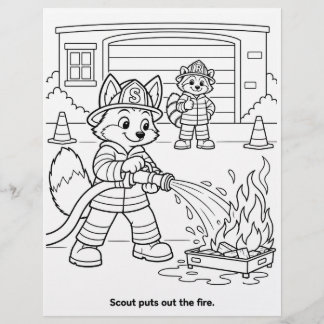 Scout the Fox släcker branden målarbild
