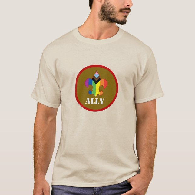 Scouting Ally Progress Pride Fleur-de-Lis T-Shirt  (Framsida)