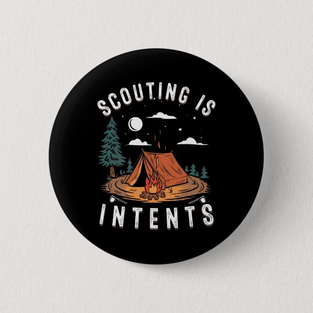 Scouting är Avsikter Scout Rolig Camping  Knapp (Framsida)