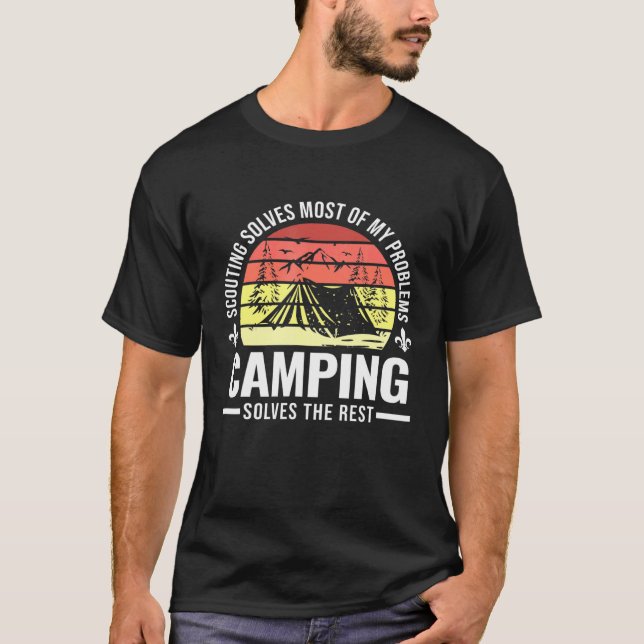 Scouting Camping Lös mina problem med att sortera T Shirt (Framsida)