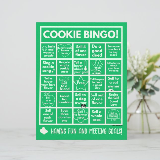 Scouting - Cookie Booth Bingo på Letterhead Brevhuvud (Stående Fram)