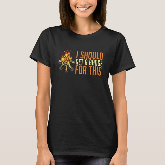 Scouting Fire Uniform  Nature Wilderness Scout T Shirt (Framsida)