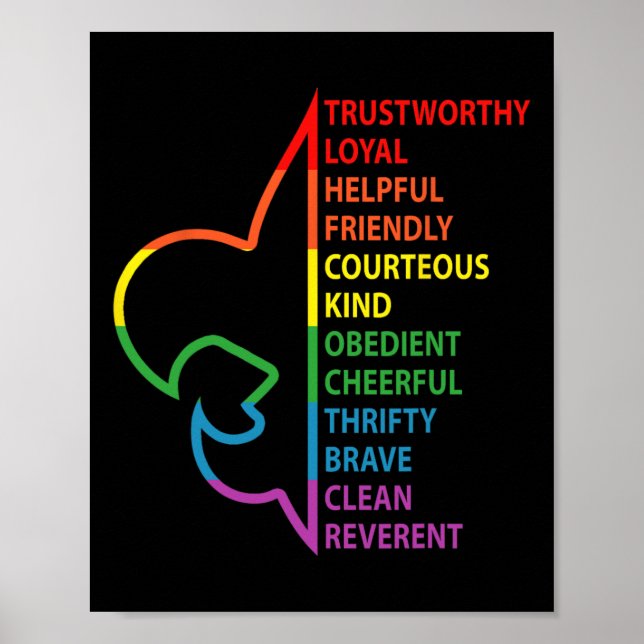 Scouting Law Scouting Camping Rainbow Colorful  Poster (Framsidan)