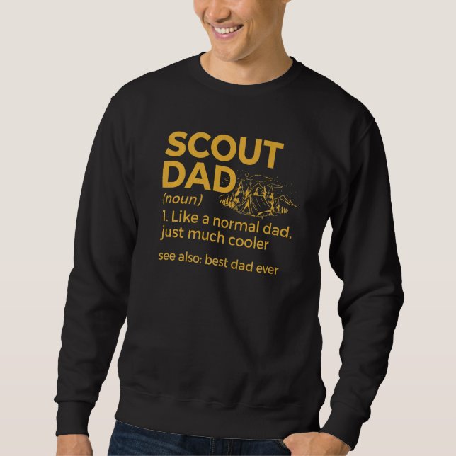 Scouting Scout Pappa Definition Best Pappa Ever Lång Ärmad Tröja (Framsida)