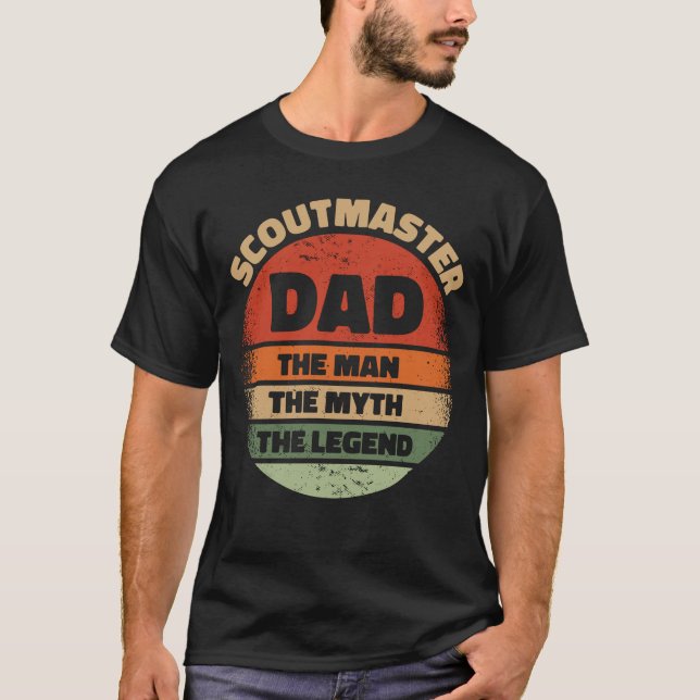 Scoutmaster Pappa, mannen, myten, legend T Shirt (Framsida)
