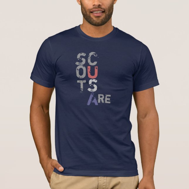 Scouts är…, Baksida för Etc. Etc. Rolig - viktig Tee Shirt (Framsida)
