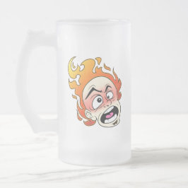 Scovilleliced Fire Head Frosted Glass Mugg
