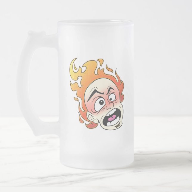 Scovilleliced Fire Head Frosted Glass Mugg (Vänster)