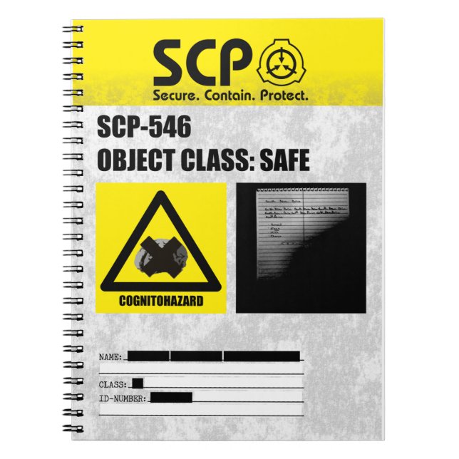 SCP - 546 "En bärbar dator" Anteckningsbok (Framsidan)