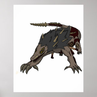 SCP-682-Tecknad - SCP Foundation Poster