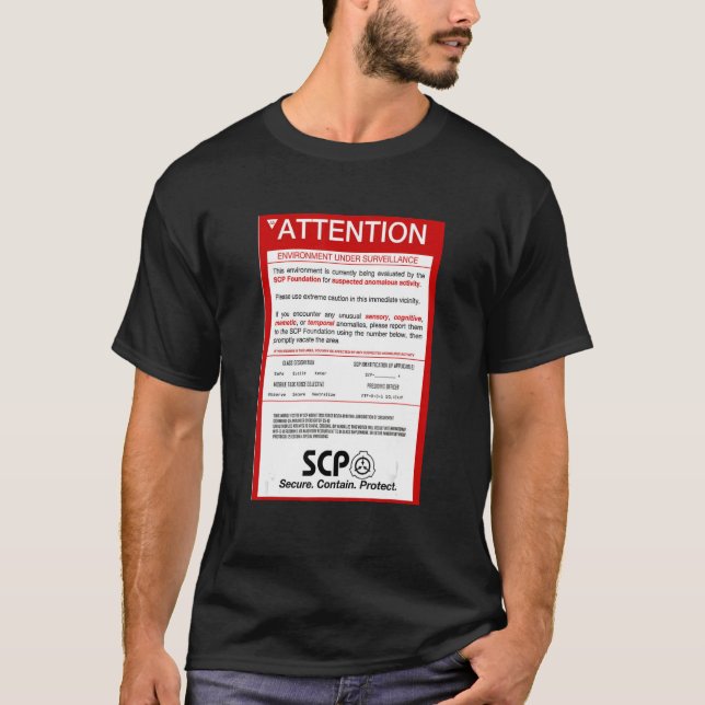 Scp Foundation Scp Foundation Misstänker vara en s T Shirt (Framsida)