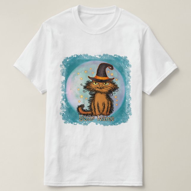 Scraggles Cat Witch T Shirt (Design framsida)