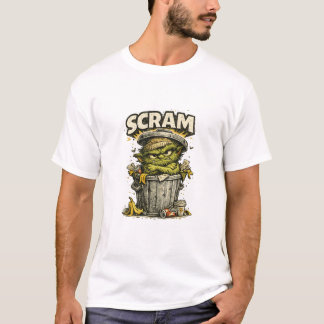 SCRAM Rolig Grinig Sopsnutt Vintage Tecknad Film T Shirt