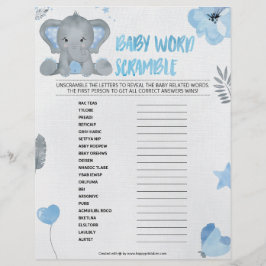 Scramble baby Ord [Baby Elephant [Blue] Brevhuvud