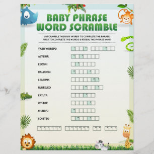 Scramble baby Phrase Ord [Djurtema] Brevhuvud
