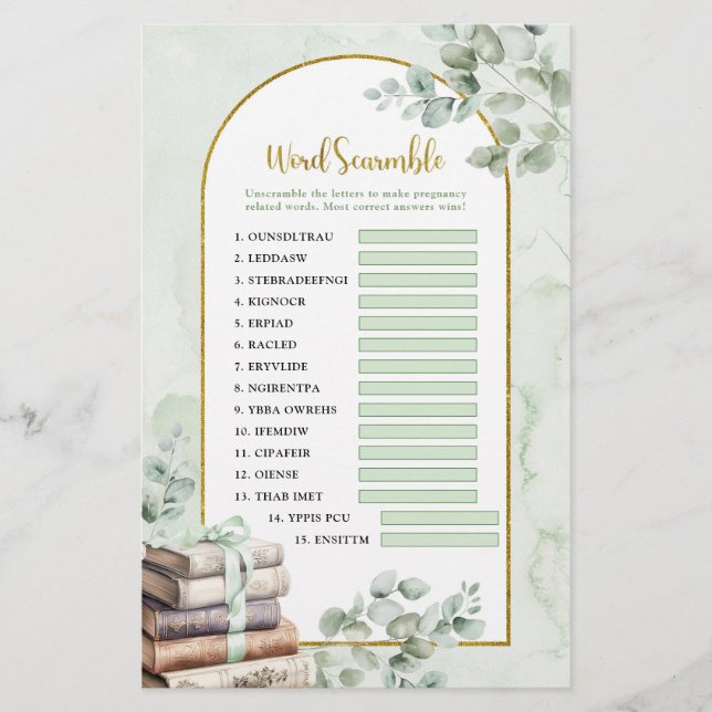 Scramble Games i Greenery Storybook Ord (Framsida)