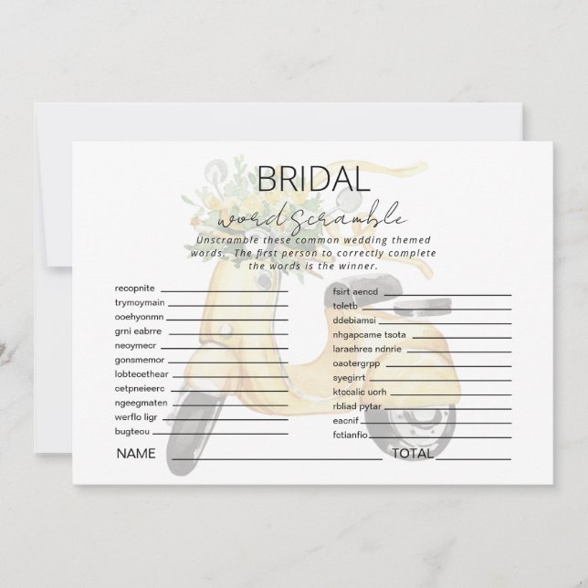 Scramble Ord Inbjudningar (Framsida)