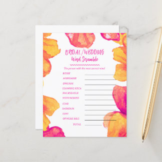 Scramble-spel för möhippa Bröllop Theme Ord