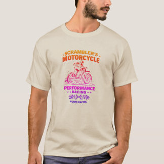 Scramblers Motorcykelprestanda Färgrik T-Shirt