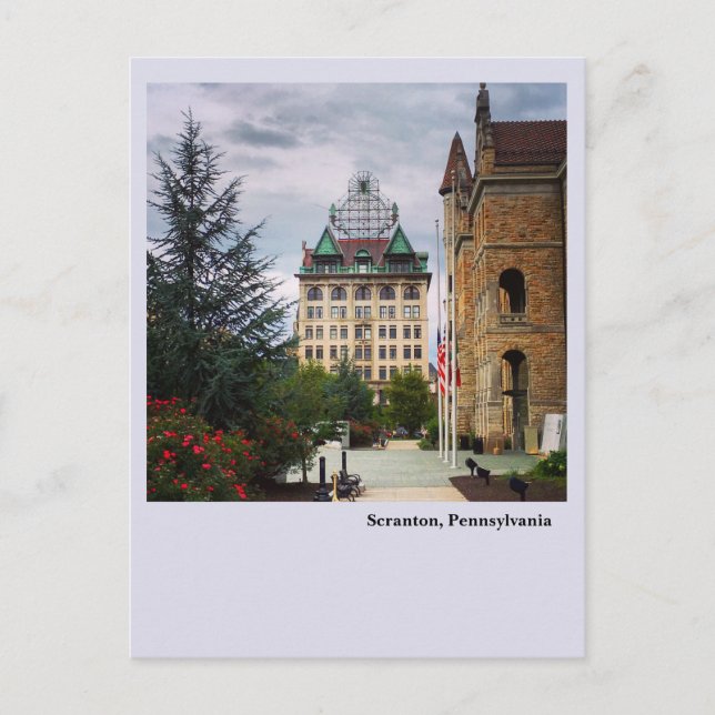 Scranton, PA-Byggnad efter kort-Scranton Electric Vykort (Framsida)