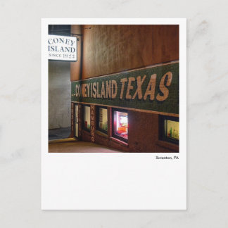 Scranton PA-Coney Island Texas Wieners Vykort