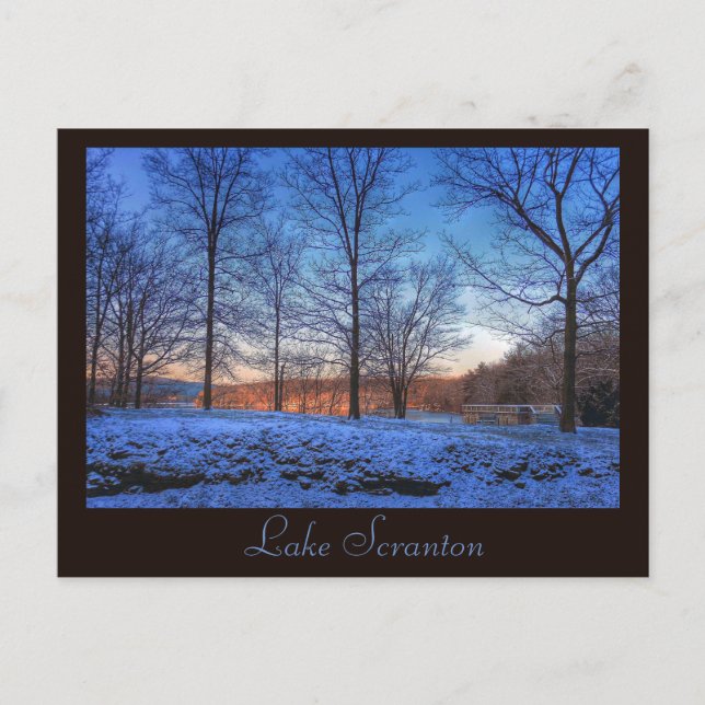 Scranton PA Lake Scranton vykort Vinterljus (Framsida)