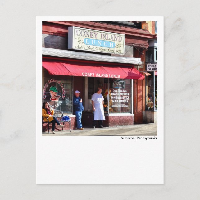 Scranton PA Post Card-Coney Island Lackawant Vykort (Framsida)