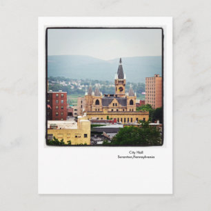 Scranton PA Postcard-City Hall-ändlösa berg Vykort