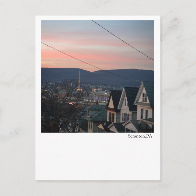 Scranton PA Postcard-Nattvy Vykort (Framsida)